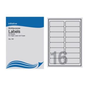 Initiative Multipurpose labels 99.1 x 33.9mm 16 per Sheet 1600 Labels