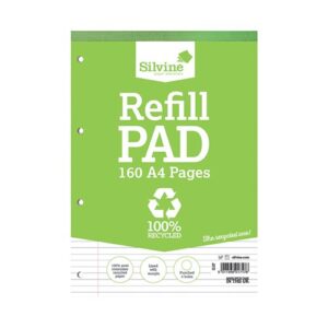 Silvine Everyday 100% Recycled Ruled Refill Pad A4 160 Pages