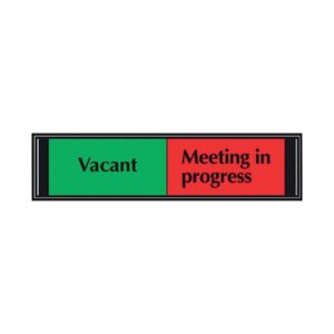 Sliding Sign Vacant/Meeting In Progress Self Adhesive 225x52mm