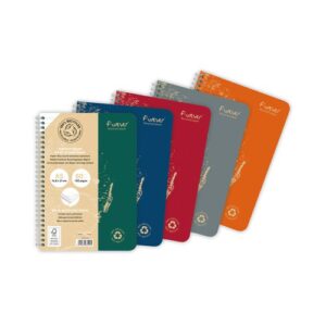 Forever Recycled A5 Wirebound Notebooks 90gsm Feint Ruled Paper Pack 5