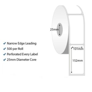 Premium Direct Thermal Labels 101x152mm 25mm Core, 20 Rolls of 500 Labels